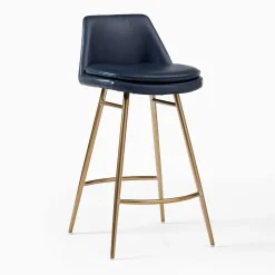 West Elm Finley Leather Counter Stool