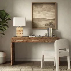 West Elm Finlo Burled 3-Drawer Desk (54")