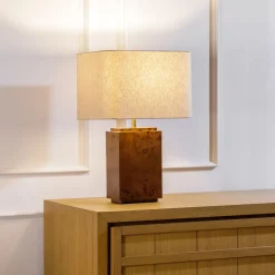 West Elm Finlo Burled Table Lamp (22")