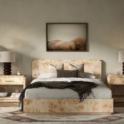 West Elm Finlo Burled Wood Bed