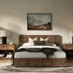 West Elm Finlo Burled Wood Bed