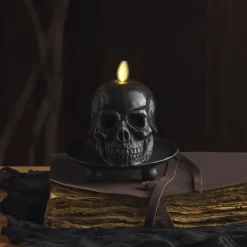 West Elm Flameless Skull Candle - Black