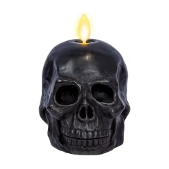 West Elm Flameless Skull Candle - Black