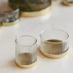West Elm Fleck Fluted Glass Votive Set