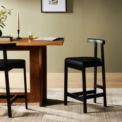 West Elm Flint Leather Bar & s