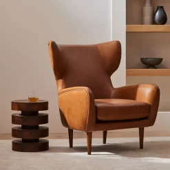 West Elm Floating Disks Solid Wood Side Table (13")
