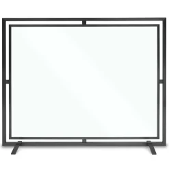 West Elm Floating Glass Fireplace Screen