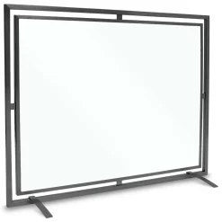 West Elm Floating Glass Fireplace Screen