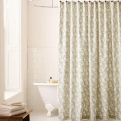 West Elm Floral Block Print Shower Curtain