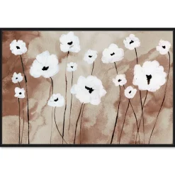 West Elm Flower Field Landscape Framed Canvas Wall Art