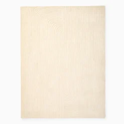 West Elm Flowing Lines Carved Wool Rug