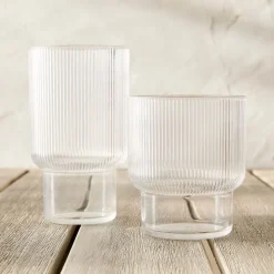 West Elm Fluted Acrylic Drinking Glasses