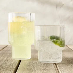 West Elm Fluted Acrylic Drinking Glasses
