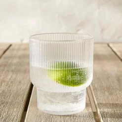 West Elm Fluted Acrylic Short Drinking Glass Sets