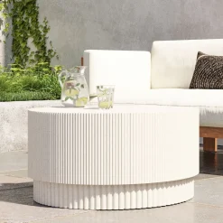 West Elm Fluted Ceramic Indoor/Outdoor Coffee Table (32")