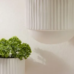 West Elm Fluted Ceramic Indoor/Outdoor Wallscape Planters