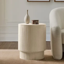 West Elm Fluted Concrete Indoor/Outdoor Side Table (16")