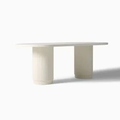 West Elm Fluted Outdoor Oval Concrete Dining Table (84")