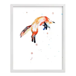 West Elm Fox Jump Framed Wall Art by Minted for