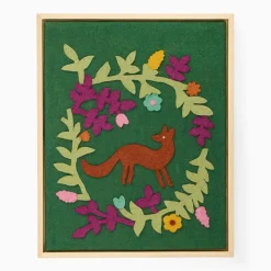 West Elm Framed Felt Fox Wall Art
