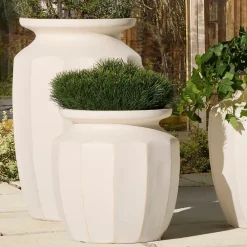 West Elm Franco Faceted Ficonstone Indoor/Outdoor Planters