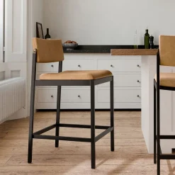 West Elm Freeman Leather Counter Stool