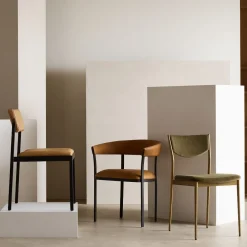 West Elm Freeman Leather Pivot Back Dining Chair