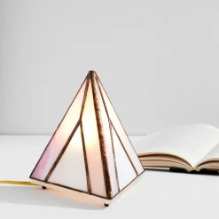 West Elm Friend of All Small Tabletop Pyramid Lamp - Dusty Rose