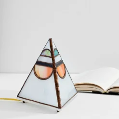 West Elm Friend of All Small Tabletop Pyramid Lamp - Moonrise Sunset