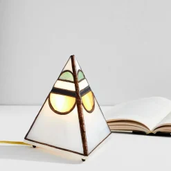West Elm Friend of All Small Tabletop Pyramid Lamp - Moonrise Sunset