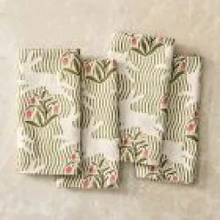 West Elm Frolic Bunny Napkin Sets