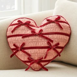 West Elm Gathered Heart Pillow
