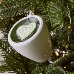 West Elm Glass Hot Matcha Latte Ornament
