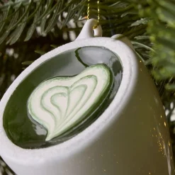West Elm Glass Hot Matcha Latte Ornament