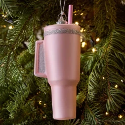 West Elm Glass Tumbler Ornament