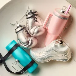 West Elm Glass Workout Ornaments