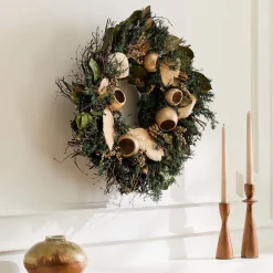 West Elm Golden Evergreen Dried Wreath