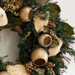 West Elm Golden Evergreen Dried Wreath