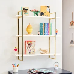 West Elm Gold Polished 3-Tier Shelf (32")