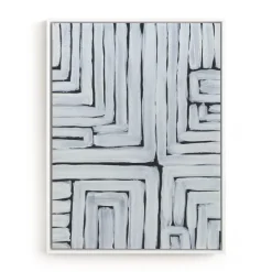 West Elm GPS White Stripes and Black Lines Framed Wall Art by Minted for