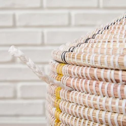 West Elm Graphic Millet Lidded Baskets