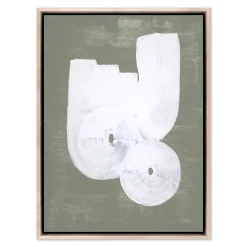 West Elm Green Two Rounded Framed Wall Art by Black Bird Art Co.