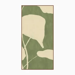 West Elm Green & White Flower Wall Art