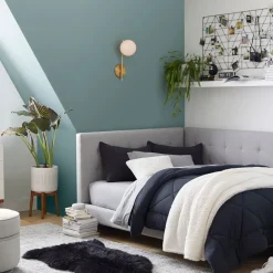 Kids West Elm Grid-Tufted Full Corner Bed