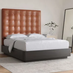 West Elm Grid Tufted Wall Mounted Headboard - Leather
