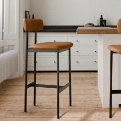 West Elm Grier Leather Bar & Counter Stools