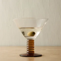 West Elm Grooved Stem Martini Glasses