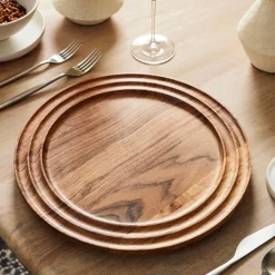 West Elm Grooved Wood Charger