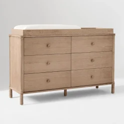 Kids West Elm Gwyn 6-Drawer Wide Dresser with Removable Topper (56")
