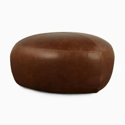 West Elm Hal Leather Ottoman